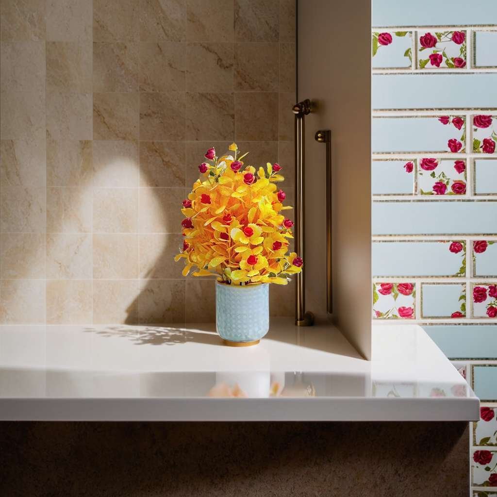 Artificial Plants with Pot Showcase Decoration Plants Flowers | Fake Plant | Artificial Plants for Home Decor Office Gifting Plants Decorative Potted Plants (RV-AP7) - Image 4