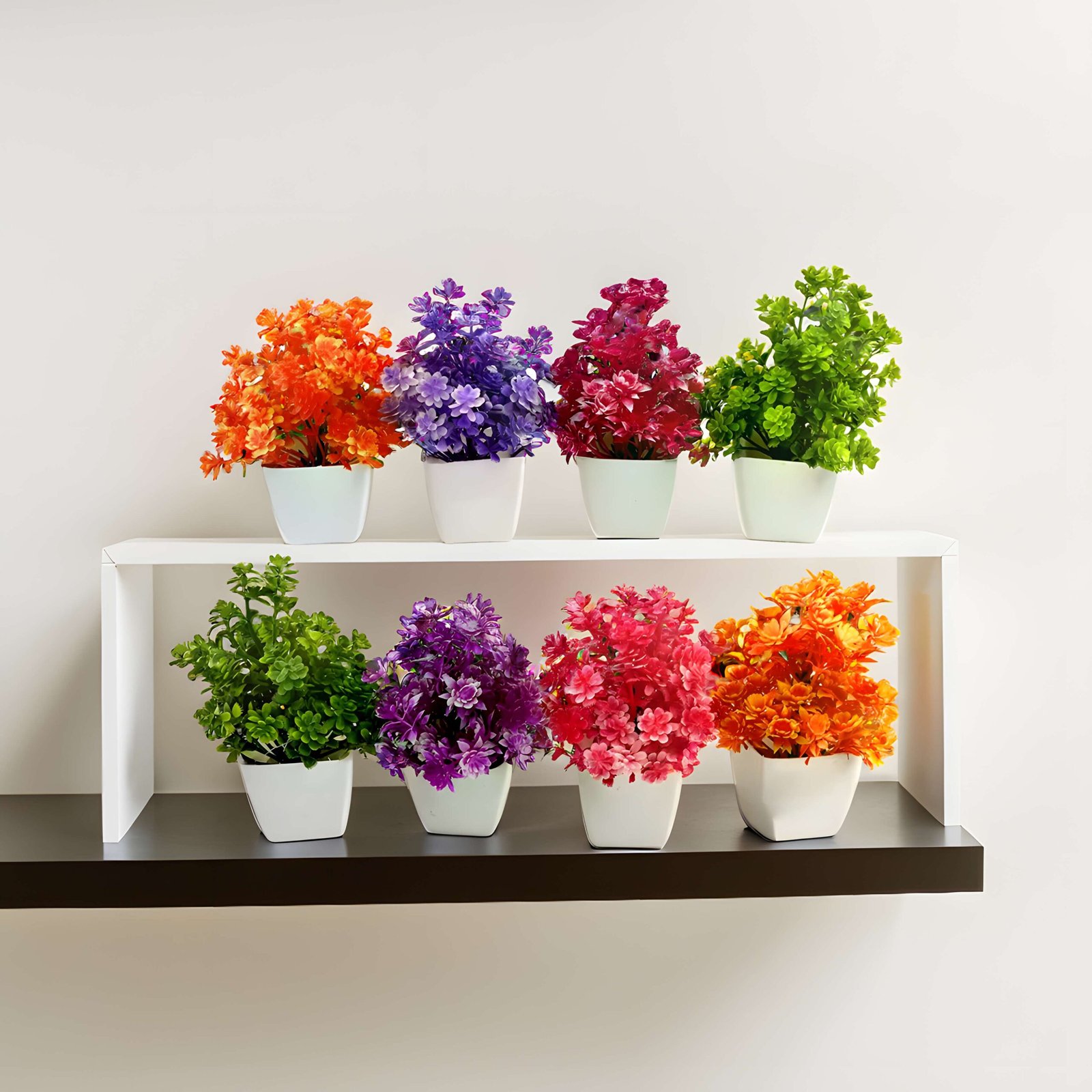 Artificial Plants with Pot Showcase Decoration Plants Flowers | Fake Plant | Artificial Plants for Home Decor Office Gifting Plants Decorative (Pack Of 8) (RV-AP22) - Image 2